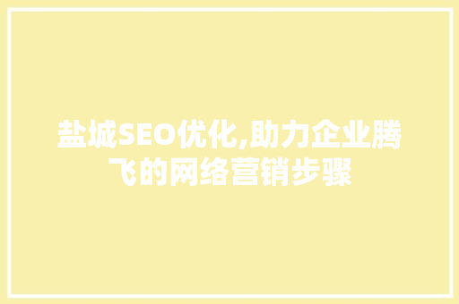 盐城SEO优化,助力企业腾飞的网络营销步骤