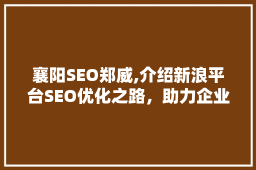 襄阳SEO郑威,介绍新浪平台SEO优化之路，助力企业腾飞