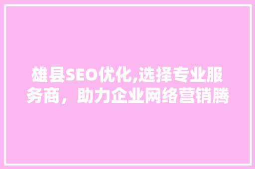 雄县SEO优化,选择专业服务商，助力企业网络营销腾飞