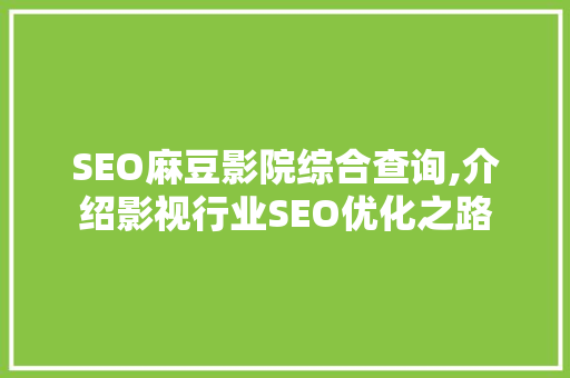 SEO麻豆影院综合查询,介绍影视行业SEO优化之路  第1张