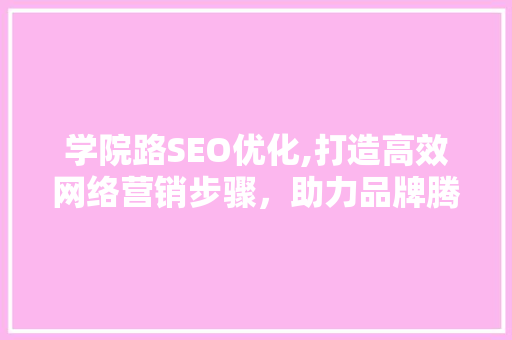 学院路SEO优化,打造高效网络营销步骤，助力品牌腾飞