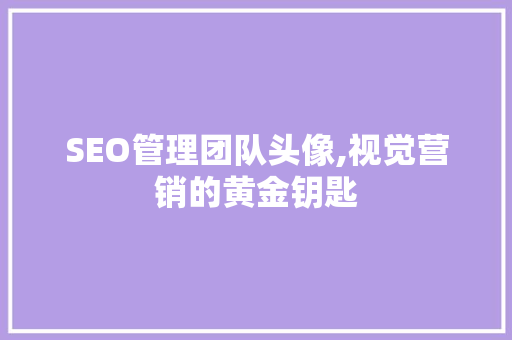 SEO管理团队头像,视觉营销的黄金钥匙