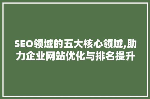 SEO领域的五大核心领域,助力企业网站优化与排名提升
