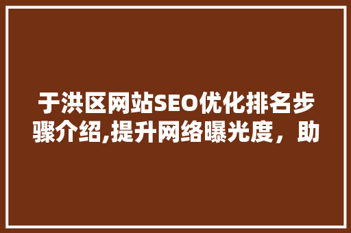于洪区网站SEO优化排名步骤介绍,提升网络曝光度，助力企业腾飞
