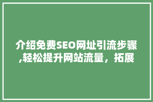 介绍免费SEO网址引流步骤,轻松提升网站流量，拓展业务版图