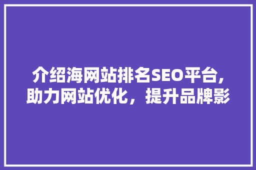 介绍海网站排名SEO平台,助力网站优化，提升品牌影响力