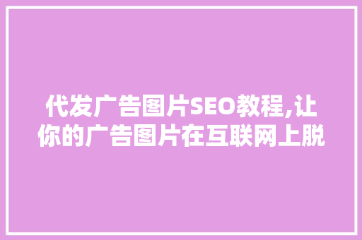 代发广告图片SEO教程,让你的广告图片在互联网上脱颖而出