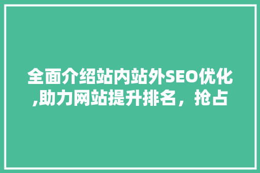 全面介绍站内站外SEO优化,助力网站提升排名，抢占流量红利