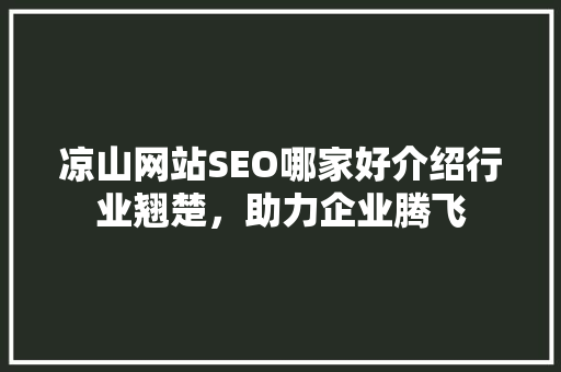 凉山网站SEO哪家好介绍行业翘楚，助力企业腾飞