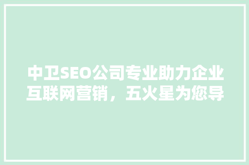 中卫SEO公司专业助力企业互联网营销，五火星为您导航未来