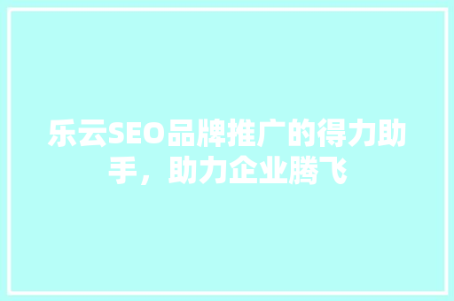 乐云SEO品牌推广的得力助手，助力企业腾飞