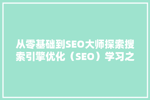 从零基础到SEO大师探索搜索引擎优化（SEO）学习之旅