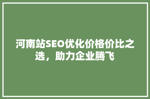河南站SEO优化价格价比之选，助力企业腾飞