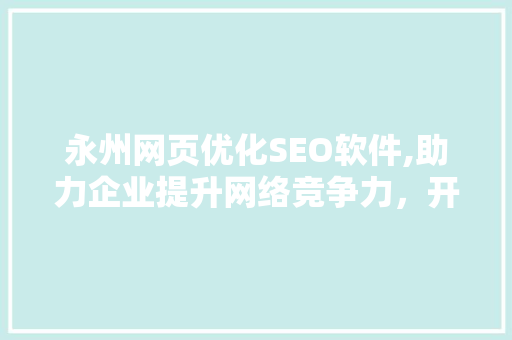 永州网页优化SEO软件,助力企业提升网络竞争力，开启网络营销新时代