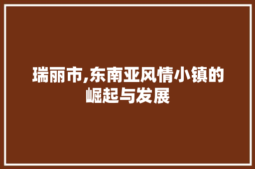 瑞丽市,东南亚风情小镇的崛起与发展