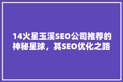 14火星玉溪SEO公司推荐的神秘星球，其SEO优化之路