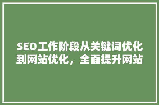 SEO工作阶段从关键词优化到网站优化，全面提升网站排名