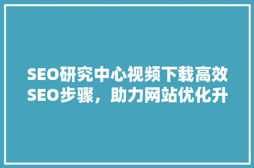SEO研究中心视频下载高效SEO步骤，助力网站优化升级