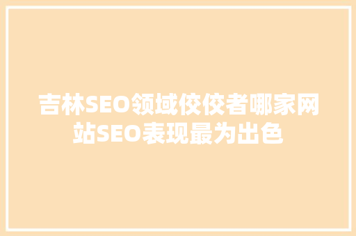 吉林SEO领域佼佼者哪家网站SEO表现最为出色