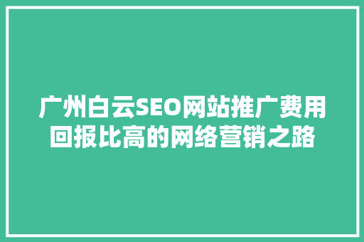 广州白云SEO网站推广费用回报比高的网络营销之路
