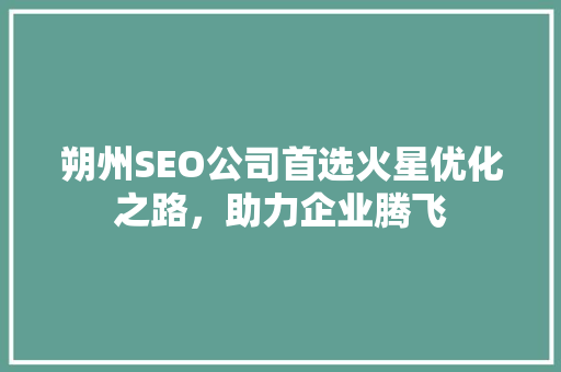 朔州SEO公司首选火星优化之路，助力企业腾飞