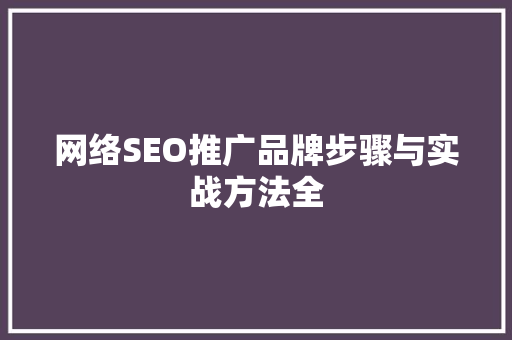 网络SEO推广品牌步骤与实战方法全