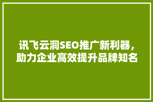 讯飞云洞SEO推广新利器，助力企业高效提升品牌知名度