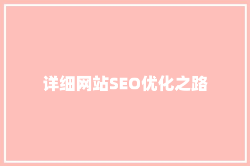 详细网站SEO优化之路