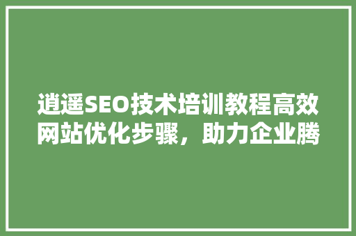 逍遥SEO技术培训教程高效网站优化步骤，助力企业腾飞