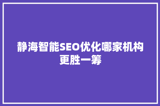 静海智能SEO优化哪家机构更胜一筹