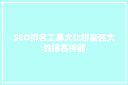 SEO排名工具大比拼最强大的排名神器