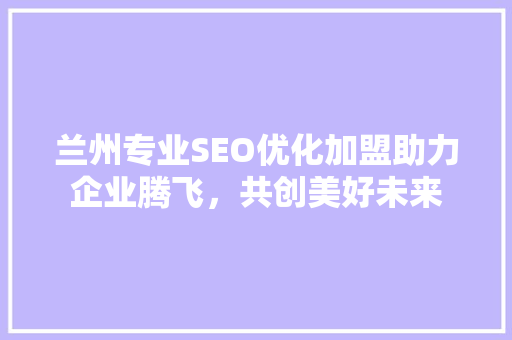 兰州专业SEO优化加盟助力企业腾飞，共创美好未来