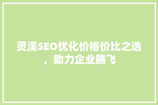 灵溪SEO优化价格价比之选，助力企业腾飞