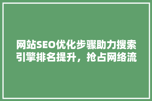 网站SEO优化步骤助力搜索引擎排名提升，抢占网络流量制高点