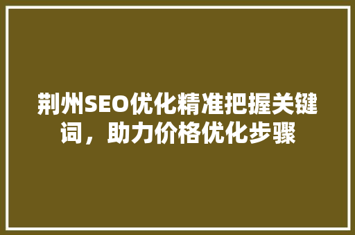 荆州SEO优化精准把握关键词，助力价格优化步骤