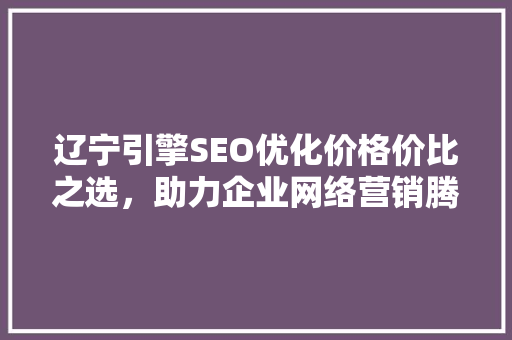 辽宁引擎SEO优化价格价比之选，助力企业网络营销腾飞