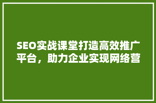 SEO实战课堂打造高效推广平台，助力企业实现网络营销新突破