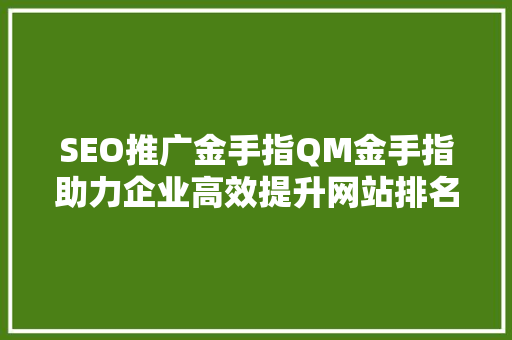 SEO推广金手指QM金手指助力企业高效提升网站排名