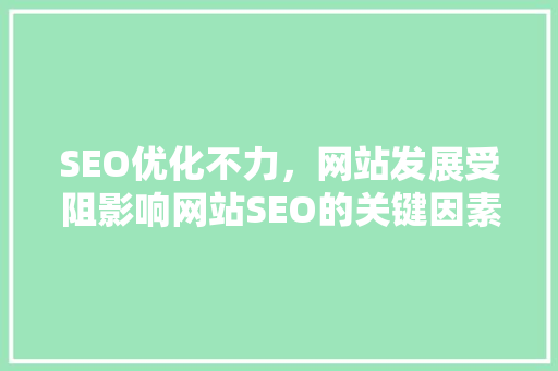 SEO优化不力，网站发展受阻影响网站SEO的关键因素