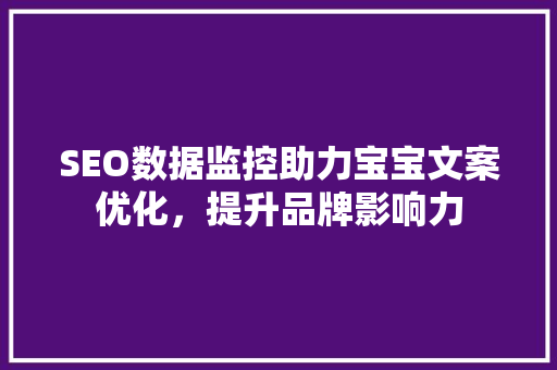 SEO数据监控助力宝宝文案优化，提升品牌影响力