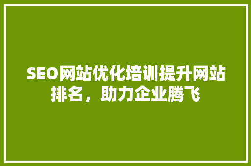 SEO网站优化培训提升网站排名，助力企业腾飞