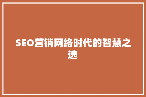 SEO营销网络时代的智慧之选