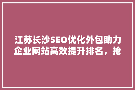 江苏长沙SEO优化外包助力企业网站高效提升排名，抢占市场先机  第1张
