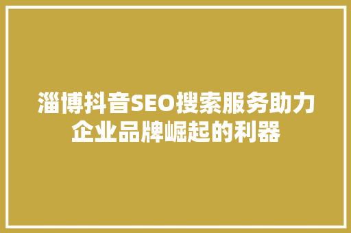 淄博抖音SEO搜索服务助力企业品牌崛起的利器