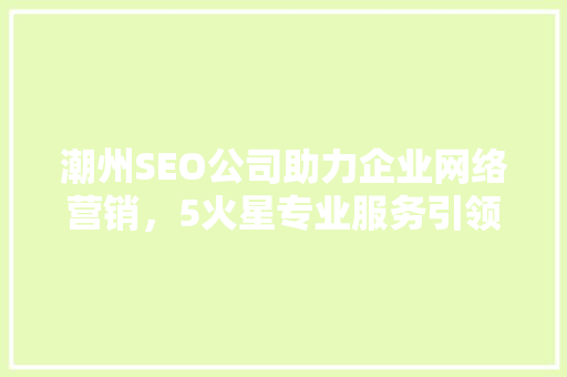 潮州SEO公司助力企业网络营销，5火星专业服务引领行业潮流