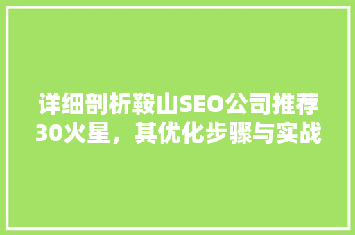 详细剖析鞍山SEO公司推荐30火星，其优化步骤与实战成果