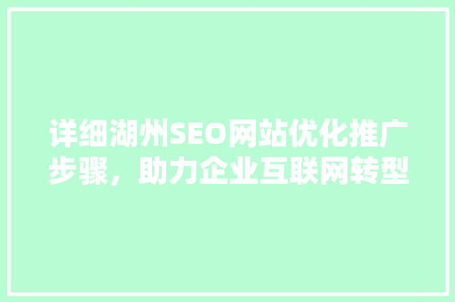 详细湖州SEO网站优化推广步骤，助力企业互联网转型