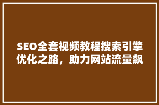SEO全套视频教程搜索引擎优化之路，助力网站流量飙升