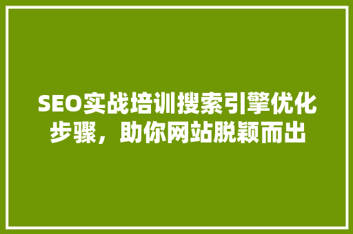 SEO实战培训搜索引擎优化步骤，助你网站脱颖而出