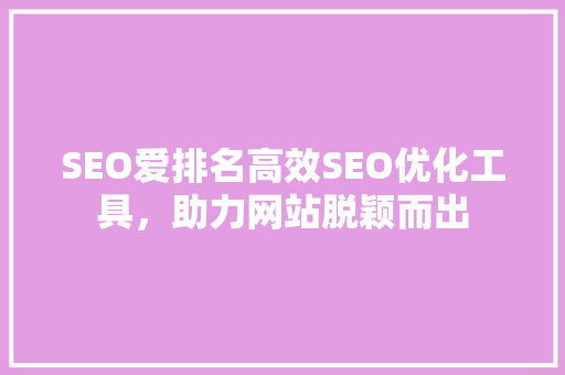 SEO爱排名高效SEO优化工具，助力网站脱颖而出